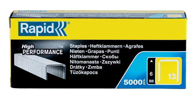 Nieten Rapid 13/6 gegalvaniseerd standaard 5000 stuks Nieten Rapid 13/6 gegalvaniseerd standaard 5000 stuks