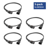 ACT Netsnoer C13 IEC Lock - C14 zwart 2 m, PC1021, 5-Pack