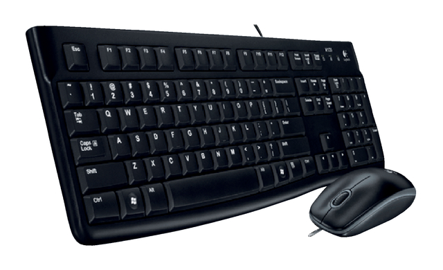 Toetsenbord Logitech K120 Qwerty + muis USB zwart