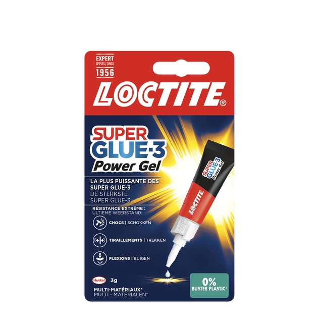 Secondelijm Loctite Powerflex GEL tube 3 gram op blister Secondelijm Loctite Powerflex GEL tube 3 gram op blister