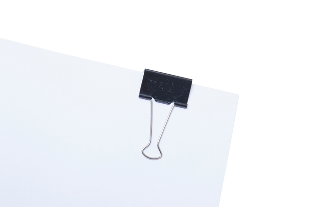 Papierklem MAUL foldback 215 19mm zwart 6 stuks