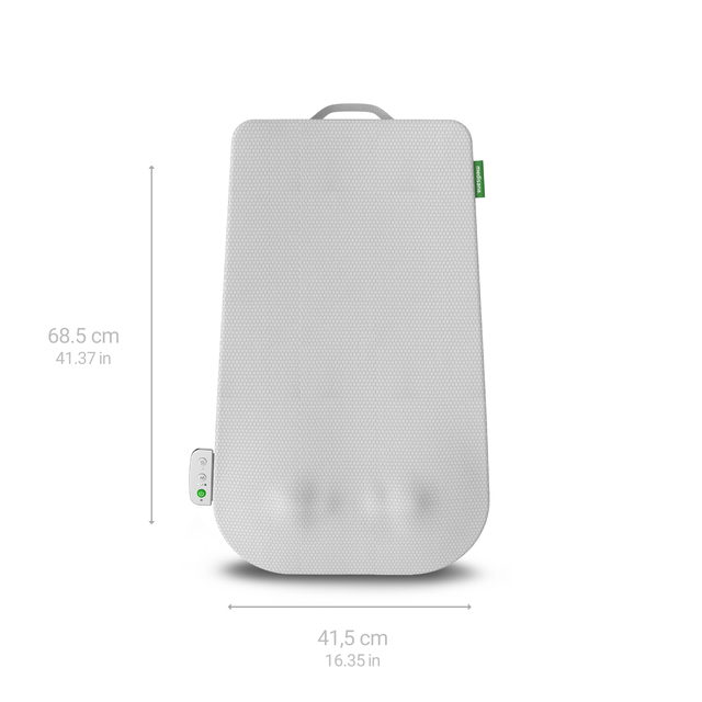 opblaasbare mat, kussen, verlicht geblokt patroon, minimale textuur, opwarmingsapparaat