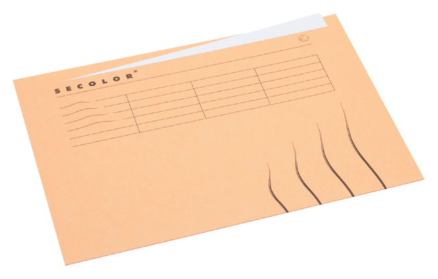 Vouwmap Secolor met tabrand A4 100% gerecycled karton 250gr Beige Vouwmap Secolor met tabrand A4 100% gerecycled karton 250gr Beige