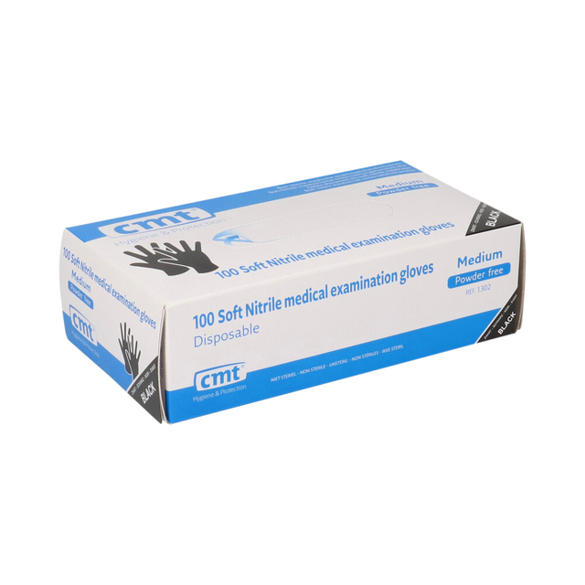Handschoen CMT M soft nitril zwart 100 stuks Handschoen CMT M soft nitril zwart 100 stuks