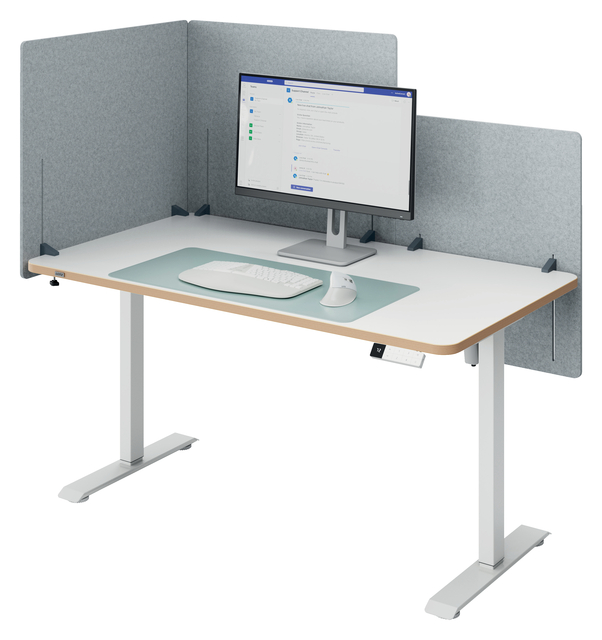 bureau, bureau met scheidingswand, kantoorwerkplek, computertafel, kantoormeubel