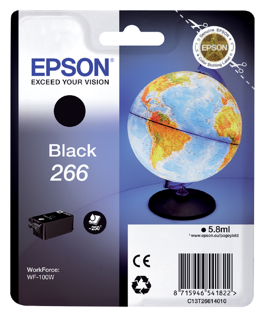 Inktcartridge Epson 266 T2661 zwart Inktcartridge Epson 266 T2661 zwart