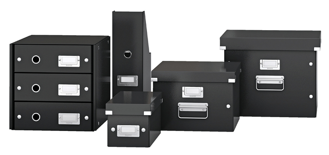 Tijdschriftencassette Leitz WOW click & store gerecycled karton zwart