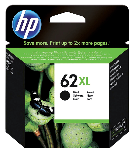 Inktcartridge HP C2P05AE 62XL zwart Inktcartridge HP C2P05AE 62XL zwart