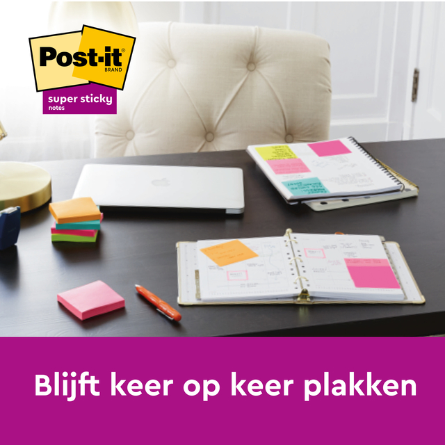 Memoblok Post-it 3M Z-Note R330 Super Sticky 76x76mm Carnival 6 stuks