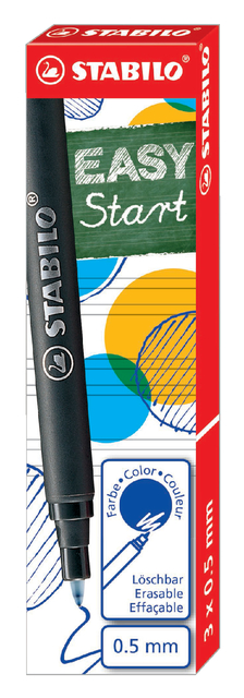 Rollerpenvulling STABILO Easyoriginal  medium blauw doosje à 3 stuks Rollerpenvulling STABILO Easyoriginal  medium blauw doosje à 3 stuks