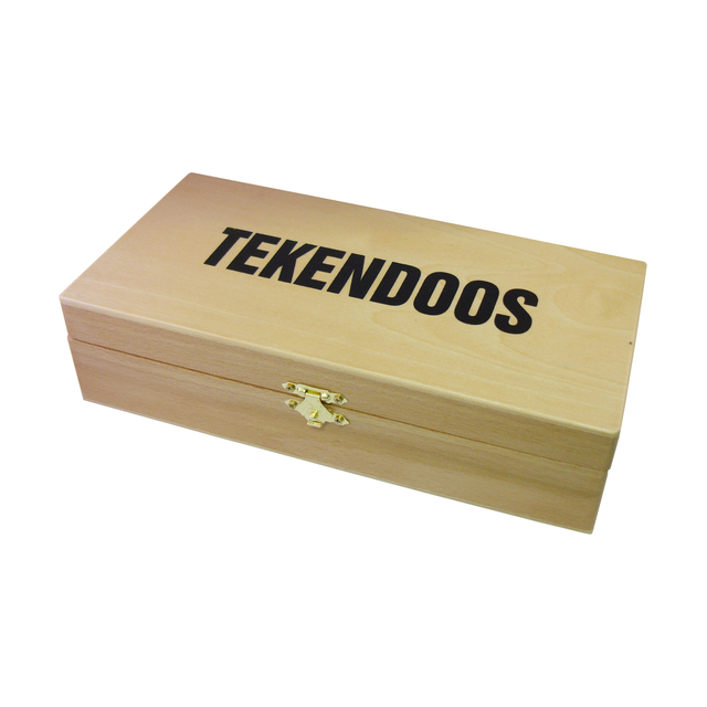 Tekendoos 27x15x8cm 3 vakken beukenhout Tekendoos 27x15x8cm 3 vakken beukenhout