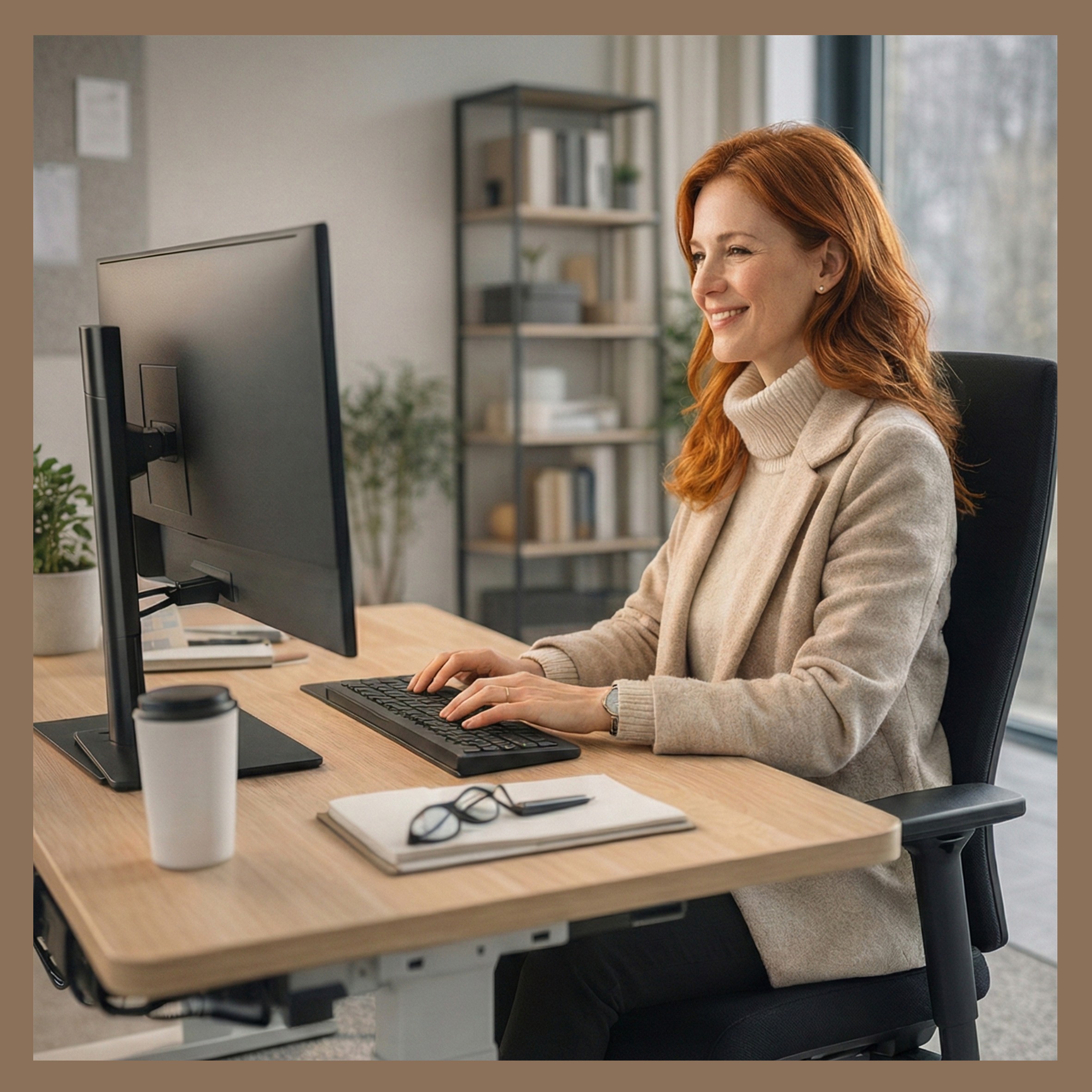 Meubels, Tafel, Bureau, Computertoetsenbord, Zittend