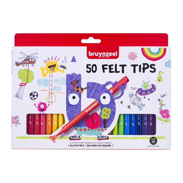 Viltstift Bruynzeel Kids set à 50 kleuren