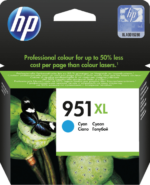 Inktcartridge HP CN046AE 951XL blauw Inktcartridge HP CN046AE 951XL blauw