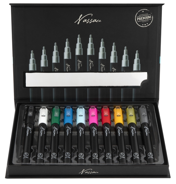 Acrylmarker Nassau set à 10 kleuren