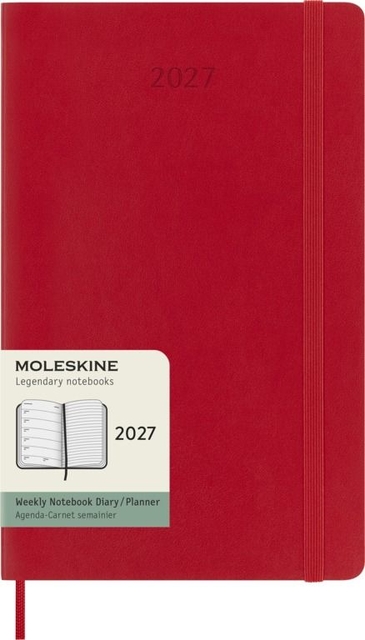 notebook, planner, red, 2027, elastic band