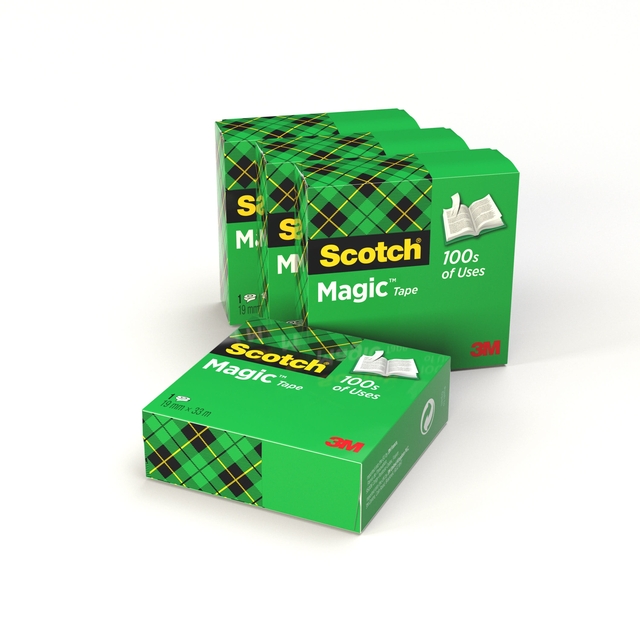 Plakband Scotch Magic 810 19mmx33m onzichtbaar transparant  4 rollen Plakband Scotch Magic 810 19mmx33m onzichtbaar transparant  4 rollen