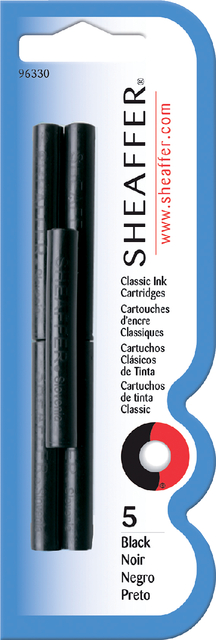 Inktpatroon Sheaffer skrip classic zwart blister à 5 stuks Inktpatroon Sheaffer skrip classic zwart blister à 5 stuks