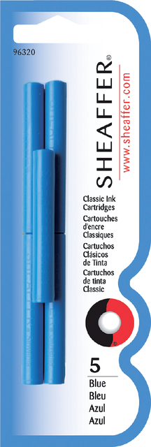 Inktpatroon Sheaffer skrip classic blauw blister à 5 stuks Inktpatroon Sheaffer skrip classic blauw blister à 5 stuks