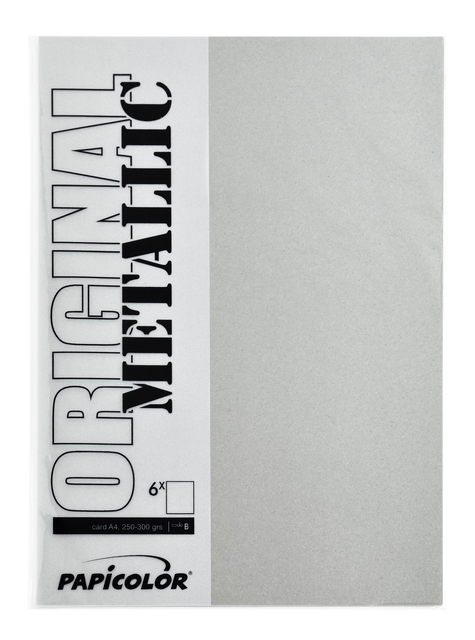 Kopieerpapier Papicolor A4 120gr 6 vel metallic zilver