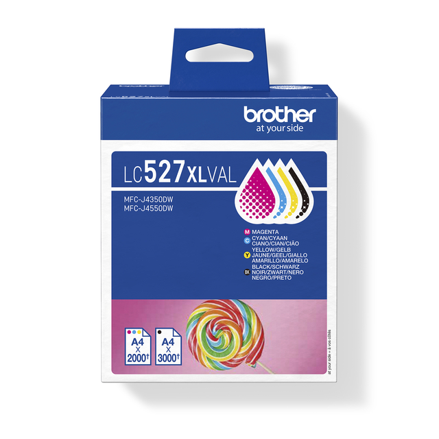 Inktcartridge Brother LC-527XL zwart + 3 kleuren