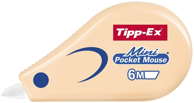 mini pocket mouse, tipp-ex, kantoorverpakkingsmateriaal, clamshell vorm, puntlijntje
