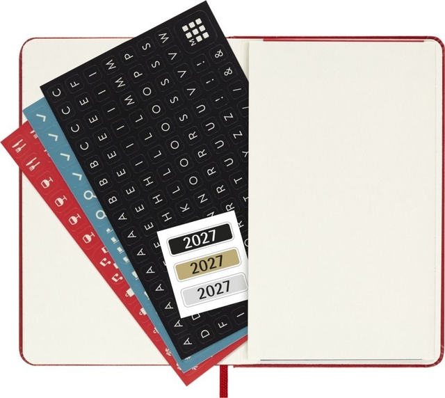 notebook, planner, date stickers, keyboard-pattern, wallet-like