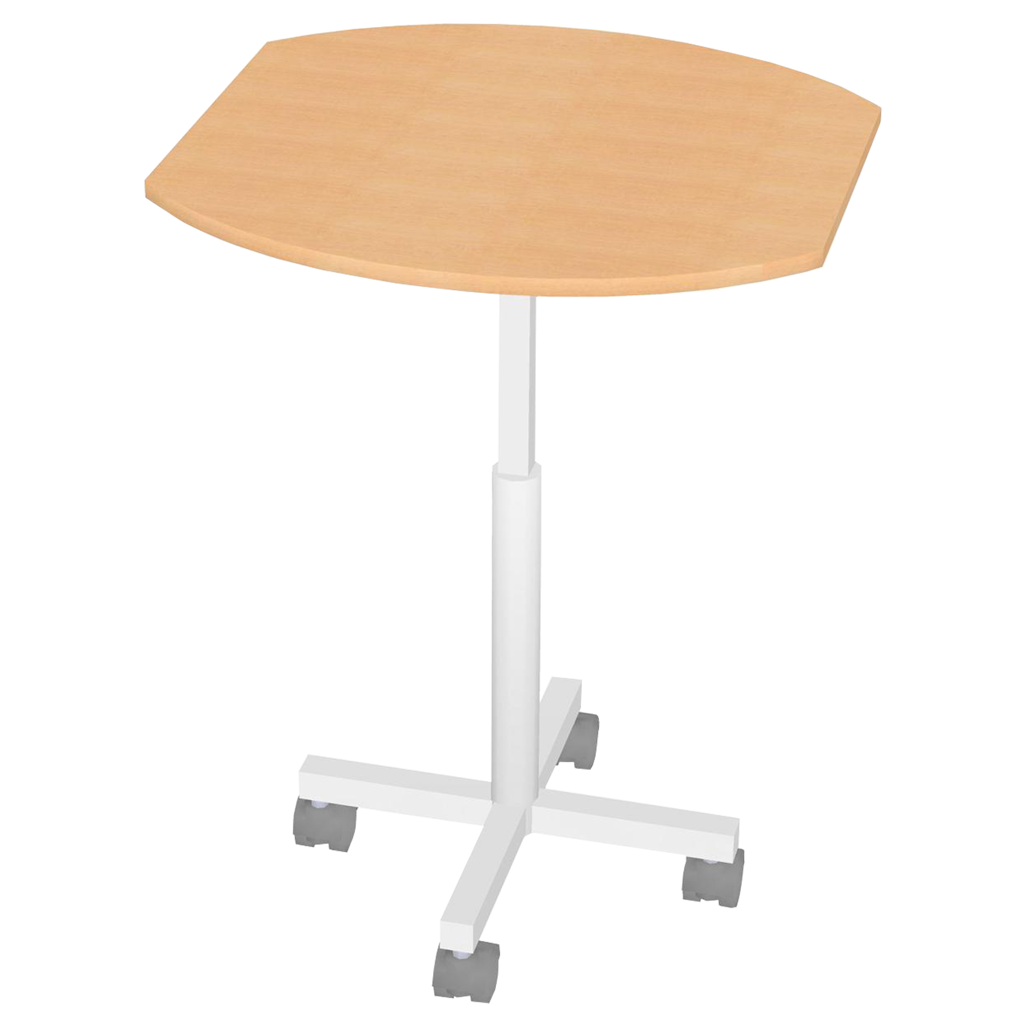 Verrijdbare en in hoogte verstelbare sta- en zittafel