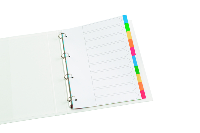 Tabbladen Quantore 4-gaats karton 10-delig wit Tabbladen Quantore 4-gaats karton 10-delig wit