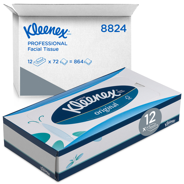 Facial tissues Kleenex 3-laags 72 vel wit 8824 Facial tissues Kleenex 3-laags 72 vel wit 8824