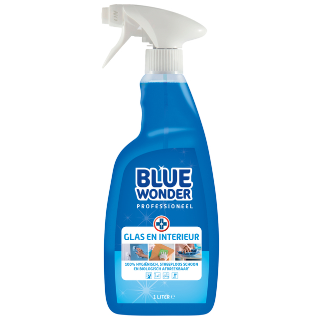 Glasreiniger Blue Wonder Prof glas en interieur spray 1liter Glasreiniger Blue Wonder Prof glas en interieur spray 1liter