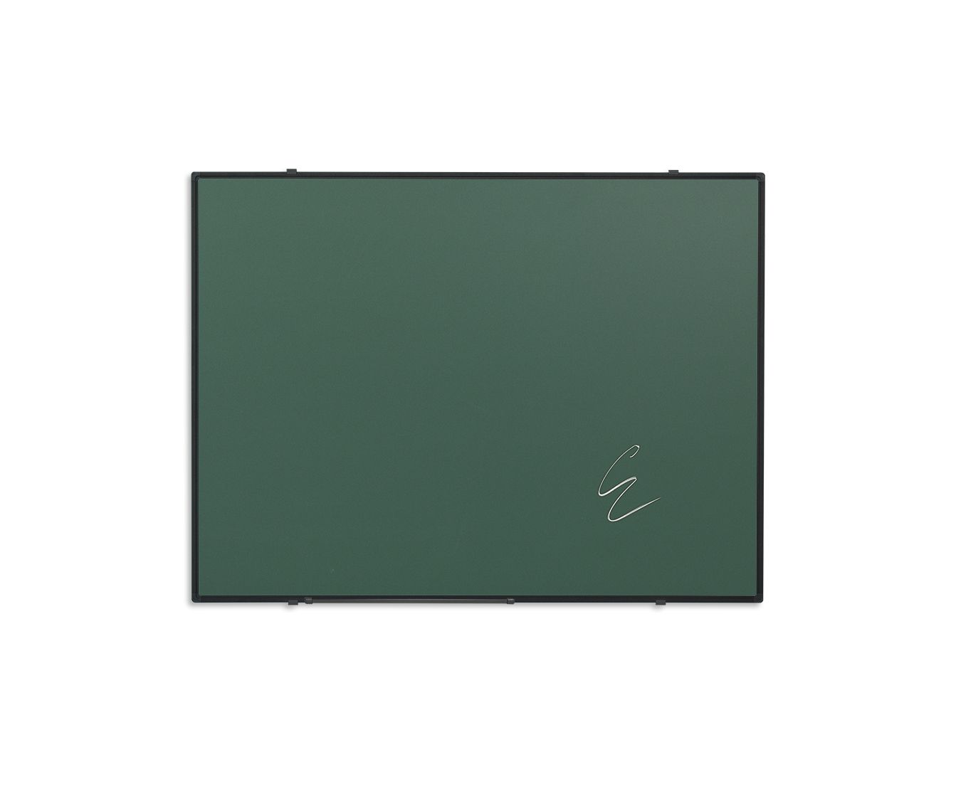 Krijtbord zwart Softline profiel 8mm, emailstaal groen - 45x60 cm
