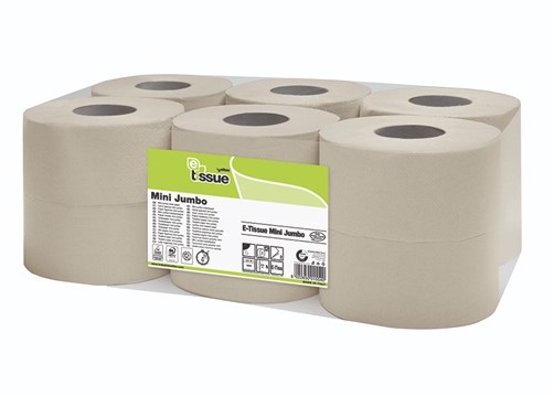 E-Tissue Mini Jumbo Toiletpapier Wit Rec 2lgs pak 12x150mtr
