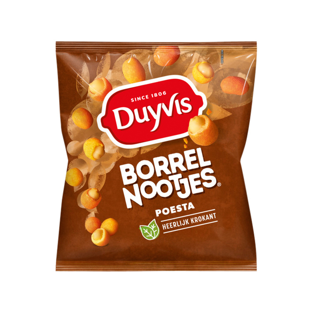 Borrelnootjes Duyvis poesta zak 275gr Borrelnootjes Duyvis poesta zak 275gr