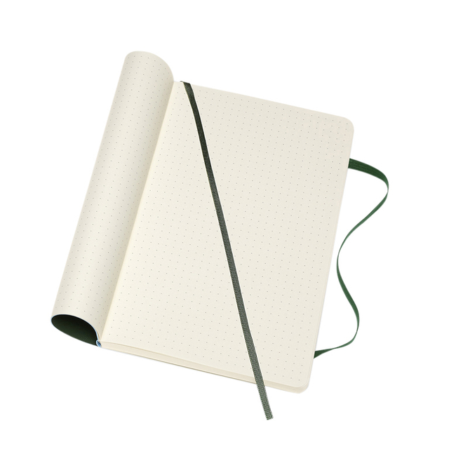 Notitieboek Moleskine large 130x210mm dots soft cover myrtle green
