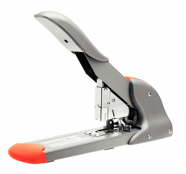 kantoor-stapler, nietjesstapler, metallic, oranje-slijtagepunt, compacte-stapler