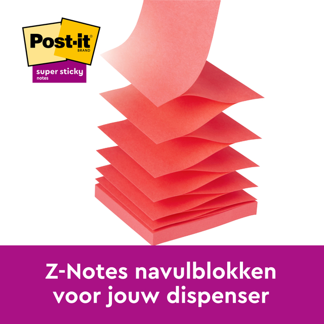 Memoblok Post-it 3M Z-Note R330 Super Sticky 76x76mm Carnival 6 stuks