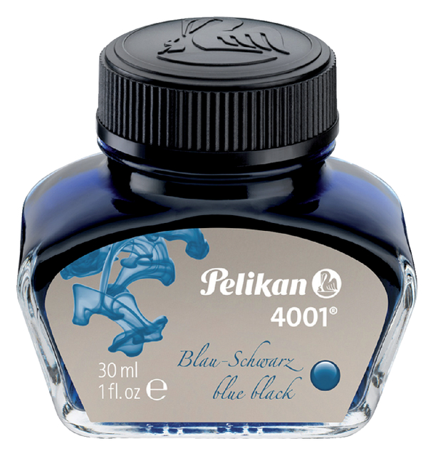 Vulpeninkt Pelikan 4001 30ml blauw/zwart Vulpeninkt Pelikan 4001 30ml blauw/zwart