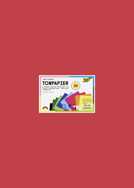 Tekenpapier Folia 50x70cm 130gram pak à 100 vel 10 kleuren