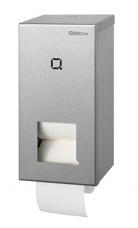 Qbic-line Toiletrolhouder voor 2 doprollen RVS