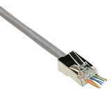 ACT RJ45 (8P/8C) CAT6 easyconnect shielded modulaire doorsteek connector voor ronde kabel met massieve of soepele aders