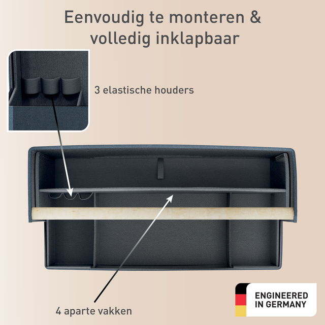 harde toebehoren, inrichting, opberger, elastische houders, vakken