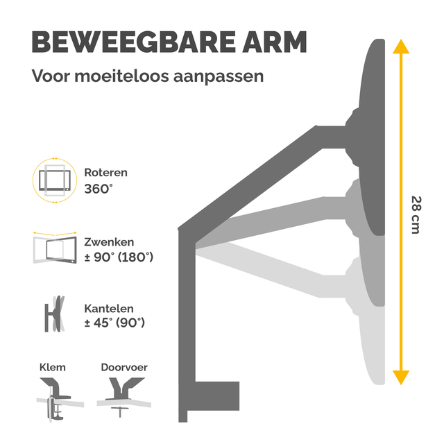 Monitorarm Fellowes Platinum Series dubbel horizontaal