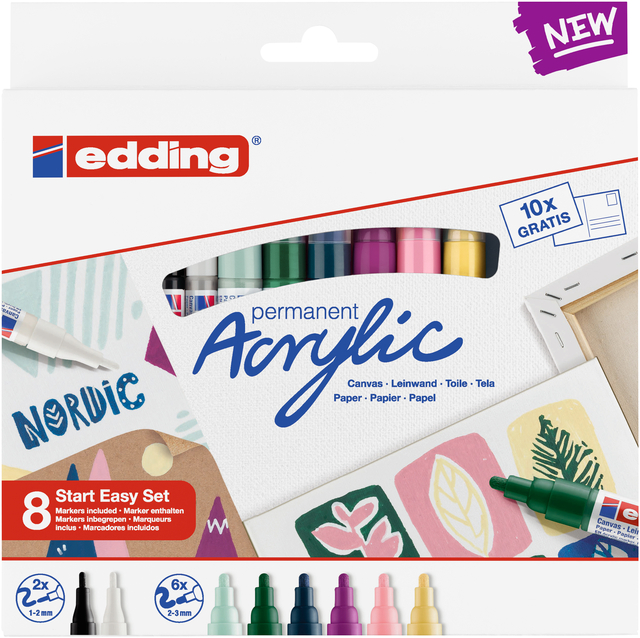 Acrylmarker edding starterskit klein Scandinavisch Acrylmarker edding starterskit klein Scandinavisch