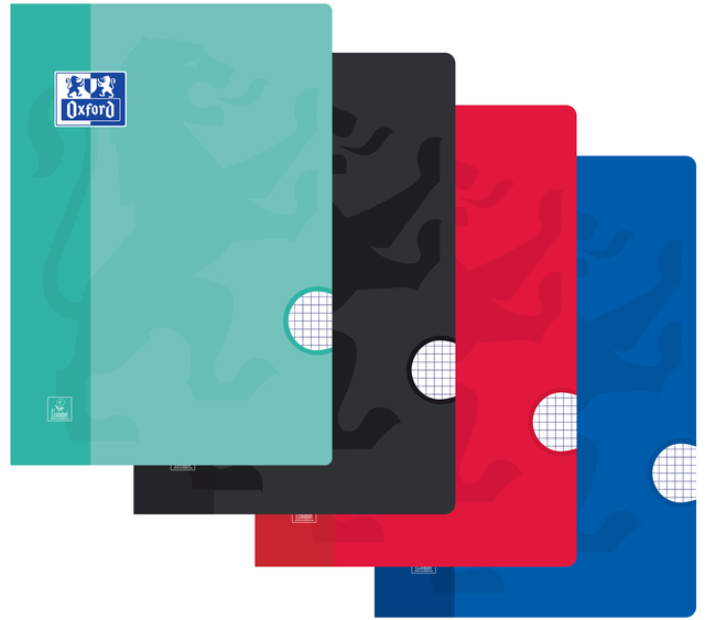 Schrift Oxford School A4 ruit 5x5mm 120 pagina's 80gr assorti Schrift Oxford School A4 ruit 5x5mm 120 pagina's 80gr assorti