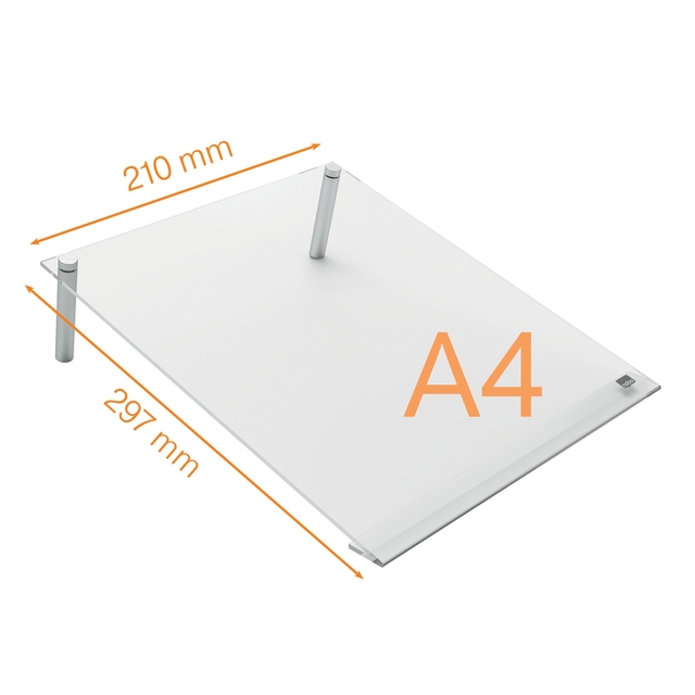 Notitiebord Nobo transparant acryl schuin A4
