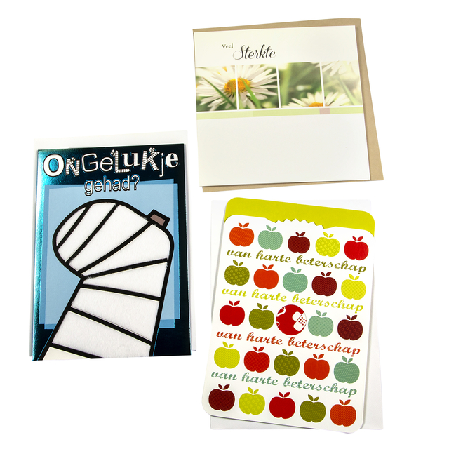 Navulset Paperclip wenskaart beterschap 12 kaarten Navulset Paperclip wenskaart beterschap 12 kaarten
