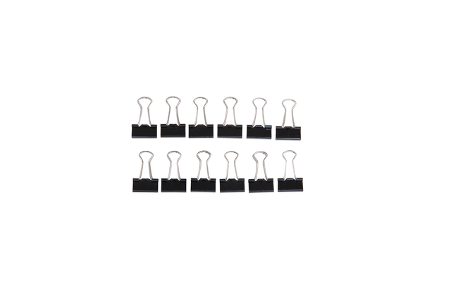 Papierklem MAUL 213 foldback 13mm zwart 12 stuks