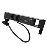 Plenty Prolink Desktop PDU 2x Type F met 2x USB lader en leeg module Plenty Prolink Desktop PDU 2x Type F met 2x USB lader en leeg module