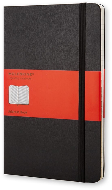 Adresboek Moleskine large 130x210mm hard cover lijn zwart
